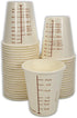 50 Coated Paper Graduated Measuring Cups, 3oz for Mixing Paint, Stain, Epoxy, Resin; Disposable & Recyclable by
