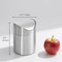 Small Mini Trash Can with Lid, Brushed Stainless Steel, Mini Countertop Trash Bin for Desk Office, 1.5 L
