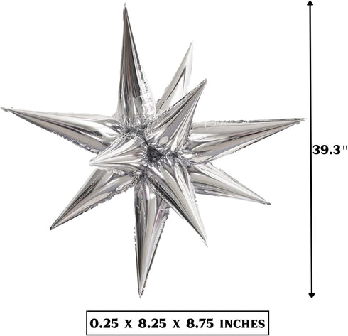 Jumbo Foil 12 Point Silver Star Balloons by Unique Industries