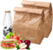 Hangnuo 2 Pack Insulated Brown Paper Lunch Bags Reusable, Retro Lunch Sacks