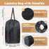 Washable Travel Laundry Bag with Handles and Drawstring (2 Pack), Heavy Duty, 27.5x34.5 in, Black