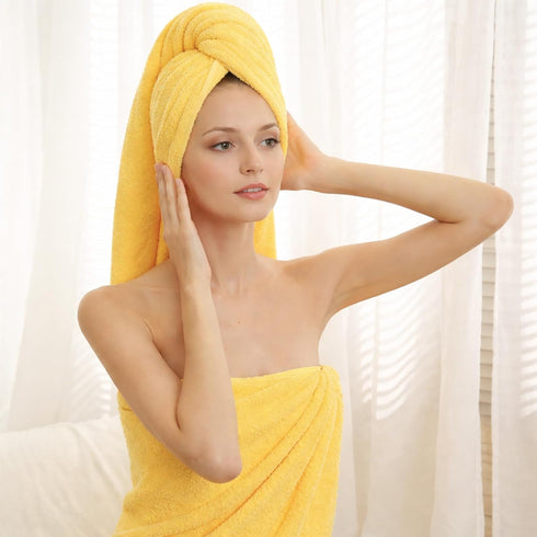 4 Set 100% 55 27 Inch, SEMAXE Piece Yellow Bath Towel for Bathroom, Cotton Bath Towels with Hanging Loop, x Soft