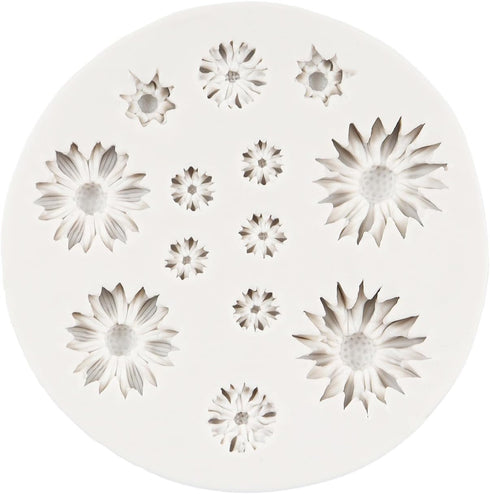 Daisy Flower Fondant Mold, Silicone Molds for Cake Decoration, Cupcake Topper, Chocolate, Gum Paste