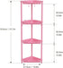Orimade Rustproof 4 Tier Floor Standing Corner Shower Caddy Organizer, Plastic Metal Shelf Rack for Bathroom