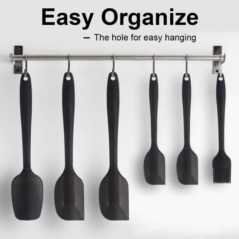 Silicone Spatula Set, 6 Piece Rubber Spatulas, Heat Resistant, Stainless Steel Core for Cooking