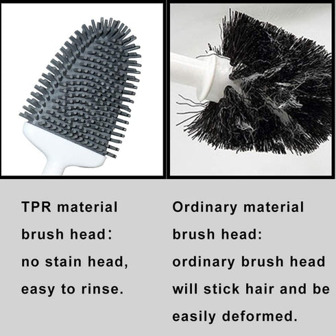 Sellemer 2 Pack Toilet Brush and Holder Set, Flexible Silicone Bristles, Compact Size for Bathroom Storage