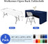 2 Pack 4ft (48x24 Inch), 3-Sided Wolkemer Open Back Fitted Tablecloth Rectangle Vendor Table Cloth Washable Navy Fabric