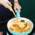 Gold Skimmer, Berglander Metal Strainer with Titanium Gold Plating, Kitchen Cooking Skimmer for Non-Stick Cookware