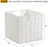 Vagusicc Wicker Storage Basket, Set of 2 Foldable Cube Storage Bins, 11 Inch Square (White)