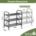 3-Tier Closet, 16"-32" Closet Shoe Rack for Expandable ShoeRackAdjustable for Entryway Doorway SturdyMetal, Black