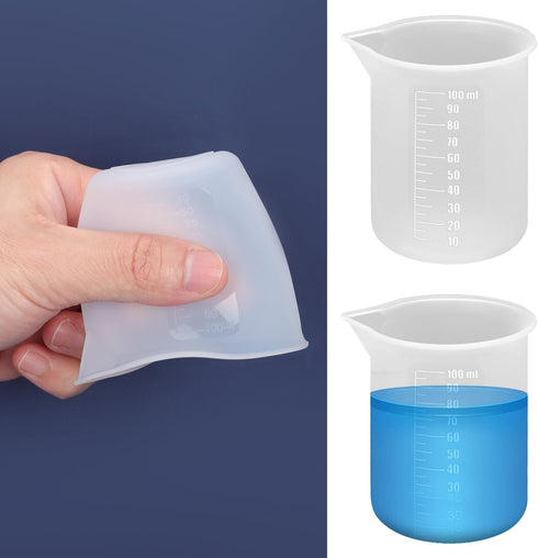 PEUTIER 2pcs 100ml Laundry Measuring Cup, Silicone Liquid Measuring Cups Reusable Laundry Detergent Measuring Dispenser
