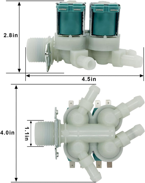 5220FR2008F Washer Cold Water Inlet Valve for LG Kenmore Washing Machine, Replacement Part for AP4445613 and More