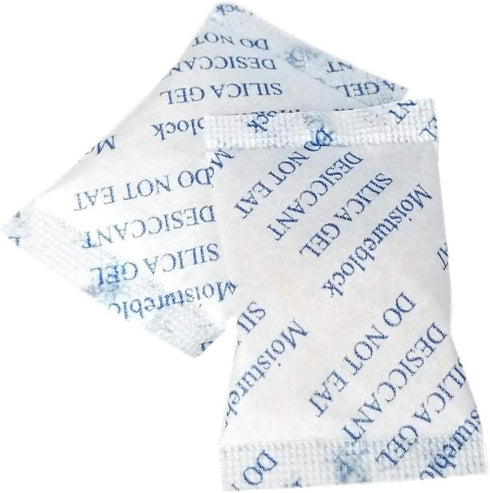 Silica Gel Desiccant 10 Gram - Foil-Packed Moisture Absorbers, No Shelf-Life Dehumidifiers (100)