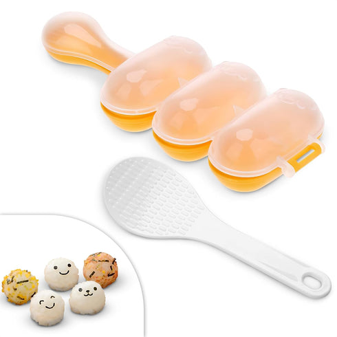 Rice Ball Mold with Paddle Spoon, DIY Kit for Temari Sushi, Yaki-Onigiri, Great for Sushi Plate Decorating