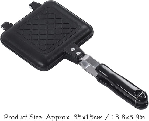Pwshymi Double Sided Frying Pan, Aluminum Alloy Nonstick Sandwich Pan for Toaster, Breakfast Sandwich Maker