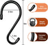 5 Inch Large S Hooks,10 Pack Heavy Duty S Hooks for Hanging,Closet S Hooks with Vinyl Coated,Non Slip Steel Metal Black Rubber S Hooks for Hanging Plants,Clothes,Jeans,Pot Pan Garden