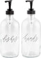 Cornucopia Brands 16oz Pump Bottles, Clear, Set of 2, Pump Dispensers for Kitchen and Home