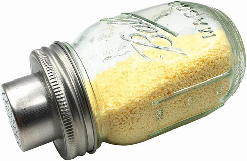 2 Pack Mason Jar Shaker Lids, 304 Stainless Steel with Silicone Seals for Spices, Flour, Sugar, Salt, Peppers