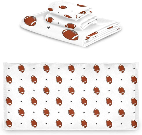 Naanle Set 3 1 Towel+1 Towel+1 Simple Style American Football Stars Soft Luxury Decorative of Towels, Bath Hand