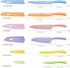 hecef Colorful Knife Set, 6 Pieces Kitchen Knife Set with Covers, Stainless Steel Colour Coded Non-Stick Cooking Knife Set Including Paring, Utility, Bread, Carving, Santoku & Chef Knife by hecef
