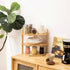 3 Counter (1, 3Tier-3.9" Tier Expandable Bamboo Corner Shelf - Dish/Plate Organizer for Cabinet, Kitchen Shelf & Small