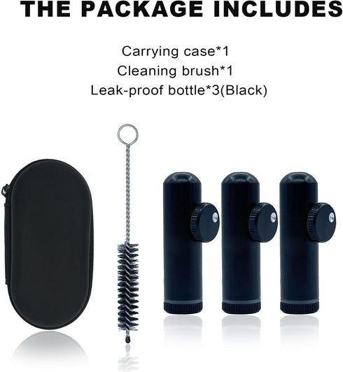 OMG 3 Pack Portable Mini Powder Spice Bottle, Metal Leak-proof Bottle for Traveling Seasoning Storage (Black)