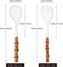 Serving Spoon and Fork Set, 304 Stainless Steel Serving Utensils with Natural Bamboo Handle, 10" Long Handle Serving Set for Kitchen Party Buffet, 4 Pieces / 2 of Each by Uniturcky