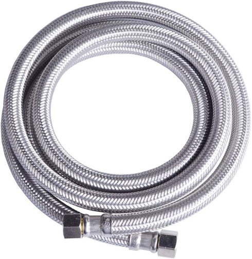 Hydro Master Braided Stainless Steel Dishwasher Connector with Elbow 72 inches 3/8" Comp x 3/8" Comp by HYDRO MASTER