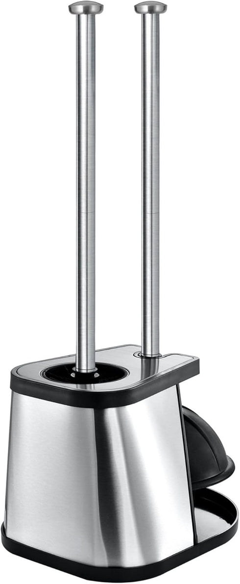 7.5" 9" 20.5") ToiletTree Products Modern Deluxe Freestanding Toilet Brush and Plunger Combo (Black - x x