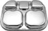 Korean Stainless Steel Divided Plates by KS&E, BPA Free, 5 Compartment Plate Silver, Set of 2