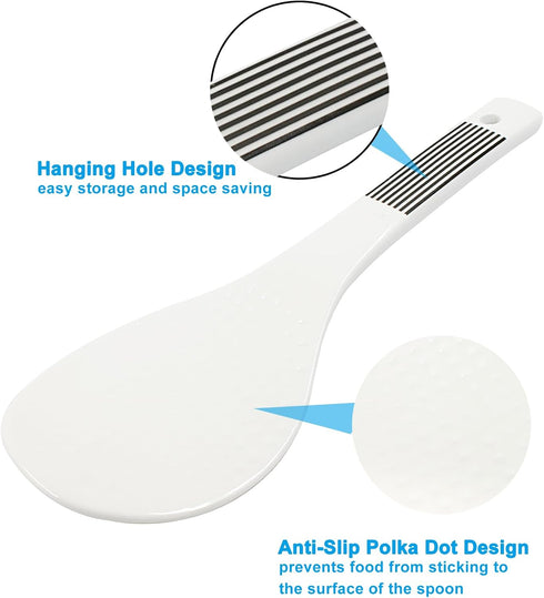 4 Piece Ceramic Rice Paddle Spoon and Spatula Set, Heat Resistant Rice Scooper
