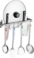 ASkinds Utensil Hanging Rack, Stainless Steel Wall Mounted Pot Pan Lid Holder for Kitchen Storage