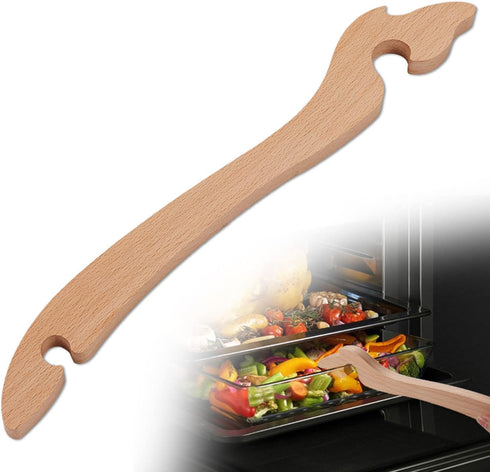 Wooden Oven Rack Puller, Practical Tool for Toaster Oven and Air Fryer to Prevent Burns