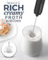 Milk Frother with Cover, Battery Operated Electric Frother, Whisk, Drink Mixer & Foamer for Coffee, Latte, Matcha, hot