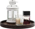 Rustic Round Wood Decorative Coffee Table Tray Farmhouse Decor with Wood Texture