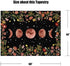 Rexful Moonlit Garden Tapestry - Moon Phase Surrounded by Plants and Flowers, Black Wall Hanging Blanket 44×60 inch