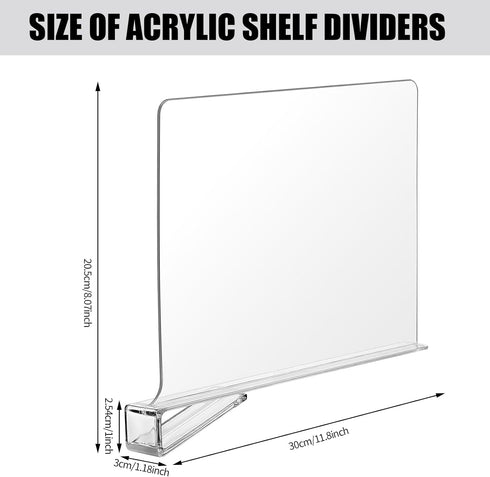 8 Closet Closet Boao Pcs Shelf Dividers for Organization Acrylic Clear Shelf Divider Purse Organizer Handbag Separator