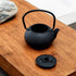 PATKAW Japanese Tetsubin Cast Iron Teapot, Stovetop Kettle for Loose Leaf Tea, Black (7.20X7.00X4.30cm)