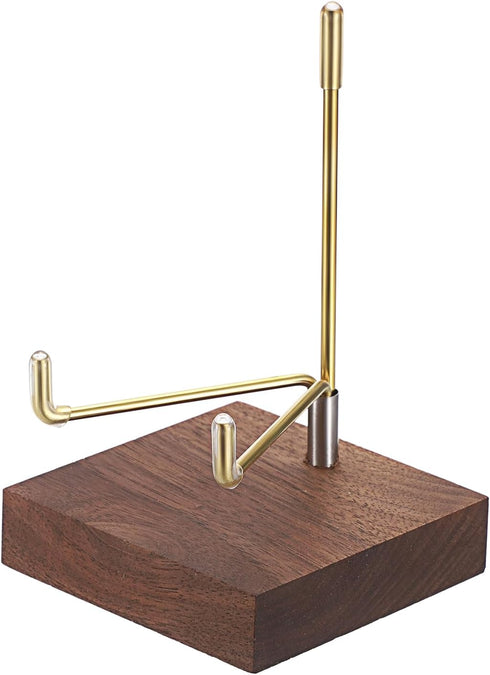 Hipiwe Display Stand Easel with Adjustable Metal Arms, Wooden Base for Fossil, Coral, Geodes, Plate, Small Collectibles
