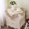 LeLehome 22" Square Classic EmbroideredTablecloth, Vintage Brown Flower Beige Small Table Cloth
