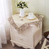 LeLehome 22" Square Classic EmbroideredTablecloth, Vintage Brown Flower Beige Small Table Cloth
