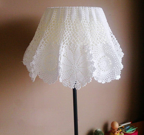 Hetao 100% 35 Inch Cotton Handmade Crochet Round Tablecloth Doilies Lace Table Covers,White