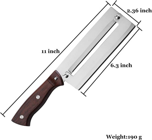 Sugarcane Peeling Knife Pineapple Peeling Knife Sugar Cane Peeler Knife, Paring Knife Fruit Peeler Cutter Planing Knife, With Stainless Steel Blade & Natural Non-slip Brown Wooden Handle by Decohomeforu