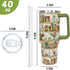 Nqhsionv 40oz Book Lovers Gifts Retro Bookshelf Tumbler Mothers Day Watercolor Flowers Bookworm Coffee Travel Mugs