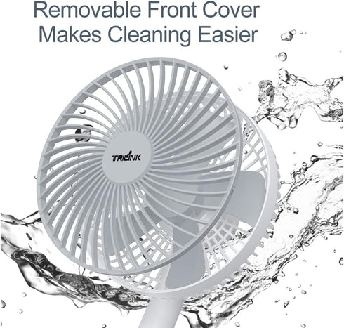 6-Inch Portable Battery-Operated Desk Fan, Rechargeable Electric Mini Fan with 4 Speed Levels for Home Office Camping