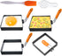 WOWITIS Large 4 Pcs 4 Inch Sqaure Egg Ring for Griddle Frying Egg,4"
