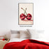 xbsifyiooa 24x36in Trendy Disco Ball Print Poster, Funky Disco Cherries Art Canvas, Pink Cherries Picture, Fruit Wall