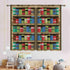 TKUYO 42"x54" Inch Pixelated Bookshelf Curtains, Pixel Print Game Theme Anime Bookcase Educational Window Drapery