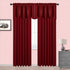 NICETOWN Burgundy Red Blackout Valances, Thermal Insulated W52 x L18 Scalloped Rod Pocket Curtains for Small Windows
