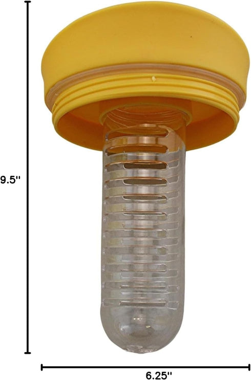 Dependable Industries 37oz BPA-Free Plastic Double Wall Tumbler with Silicone Straw and Fruit Infuser (Vibrant Yellow)